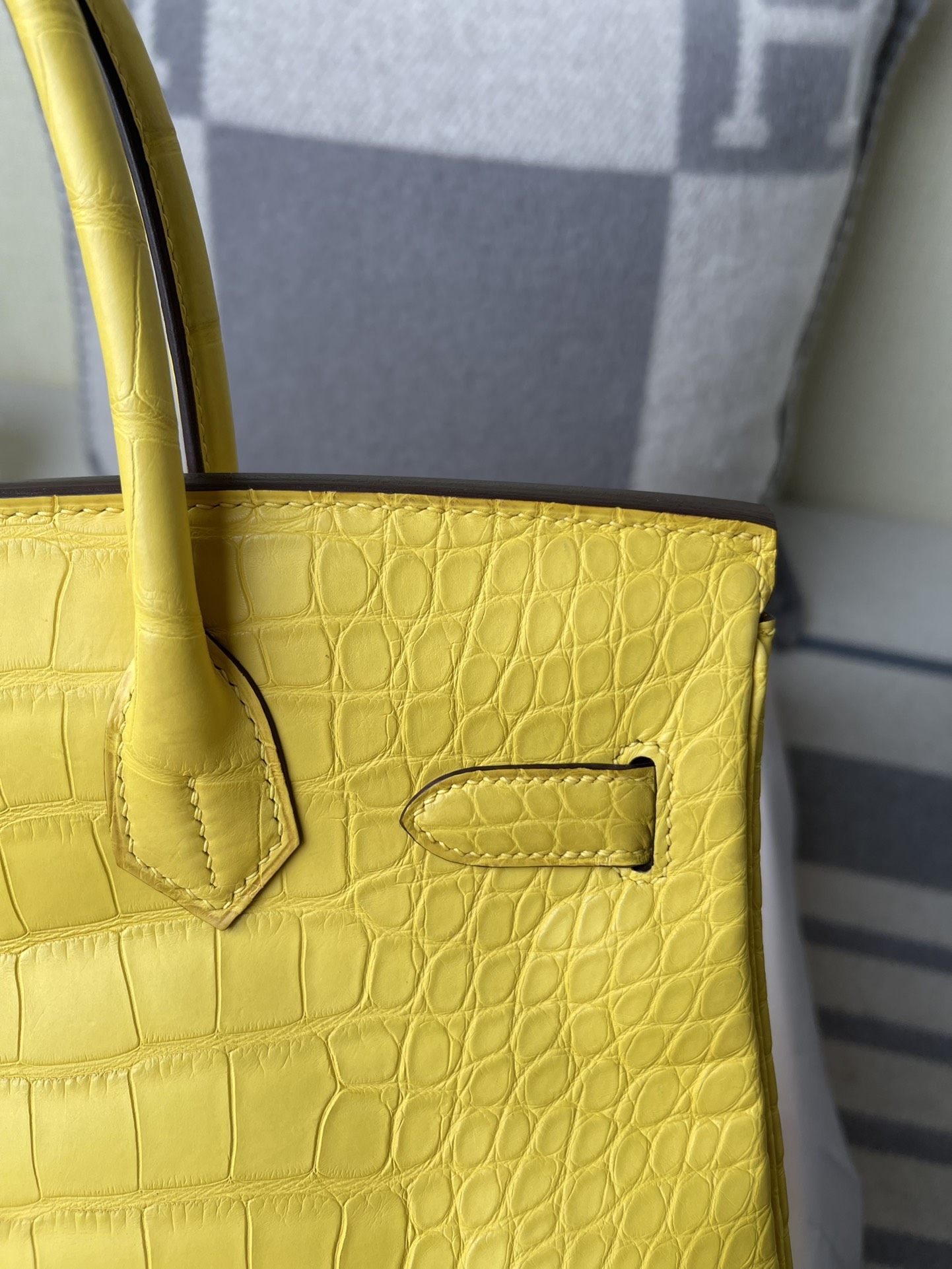 Hermes Birkin 30CM Handmade Bag In Yellow Crocodile Niloticus Matte Skin